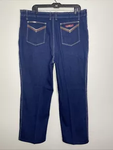 Vintage Jordache Jeans Men's 40x28.5 Blue Cotton Denim Boot Cut 80s Dark Wash - Picture 1 of 12