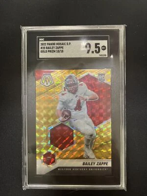 Bailey Zappe 2022 GOLD 10/10 1/1 ROOKIE Mosaic Prizm SGC 9.5 #321 RC PATRIOTS - Image 1 of 2