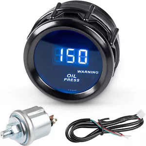 Medidor de presión de aceite digital LED luz azul 2'' 52 mm 0-150 PSI 2'' 52 mm con sensor - Imagen 1 de 6