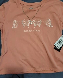 NWT girls tee with detachable necklace size L - Picture 1 of 4