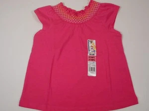 Toddler Girls Shirts Graphic Print Tops Dark Pink Smocked Tee Outfits 2T, 4T, 5T - Picture 1 of 3