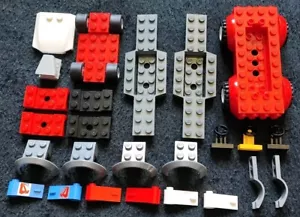 Lego Auto Fahrzeug Teil Stücke Chassis Rad Kotflügel Basis Windschutzscheibe Konvolut Lot - Bild 1 von 4