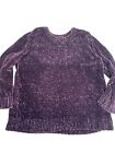Orvis Sweater Womens Xxl Dark Purple Velour Chenille Chunky Knit Heavyweight