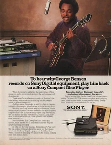 1986 De colección George Benson en Sony Discman D-7DX portátil reproductor de CD anuncio impreso - Imagen 1 de 1