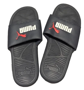 Puma Leadcat 2.0 Herren Slide Sandalen schwarz rot Logo weich bequem Gr. 8 NEU - Bild 1 von 2