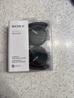 NEW Sony MDR-ZX110 Stereo Headphones On-Ear Wired Sealed In Box Black - Image 1 of 2
