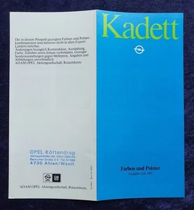 Opel Kadett D, Farben und Polster Prospekt 7.1981, 8 Seiten - Picture 1 of 2