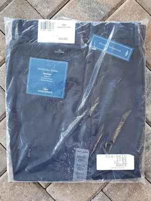 Dockers Hombre Original Caqui Frente Plano Ajuste Clásico 30x32 Azul Marino - Nuevo Sellado Foto 1 de 4