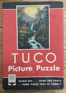 TUCO PICTURE JIGSAW PUZZLE 208 PIECES RIB VAN WINKLE’S HOUSE VINTAGE 12”X16” USA - Picture 1 of 4