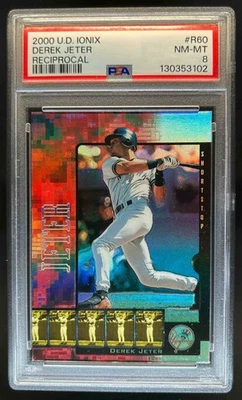 2000 Upper Deck Ionix Derek Jeter Reciprocal #R60 Yankees PSA 8 - Image 1 of 2
