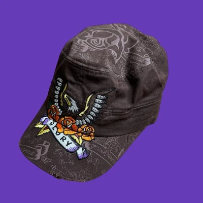 Leader LOGA Eagle Hat Womens Brown Rhinestone Retro Y2K Flat Cap - Image 1 of 4