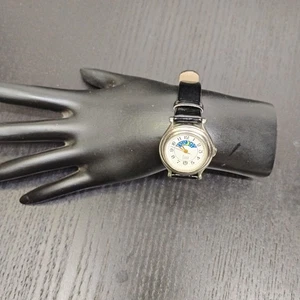 Vintage ESSIE Women's Silver Tone 28mm Moon Phase Watch AWCLAIL 26911 - Picture 1 of 11