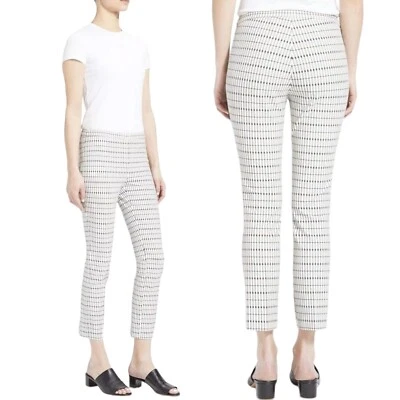 Pantalones ajustados clásicos THEORY patrón de rejilla óptica ajustados trabajo carrera contemporáneos 6 Foto 1 de 4
