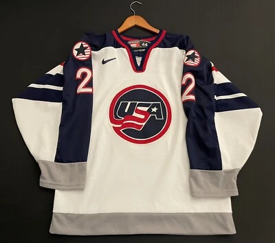 Camiseta deportiva vintage 1998 de hockey olímpica de Estados Unidos Brian Leetch Nike auténtica talla 44 Foto 1 de 4