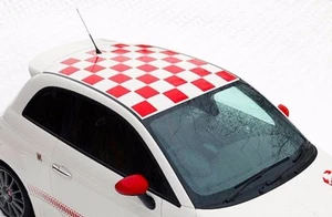 Checkered Roof Squares decals stickers fits any 2009-2012 Fiat 500 Abarth Punto - Picture 1 of 4