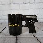 Cabela's Black Hand Gun Pistol Grip Handle 16 Oz Ceramic Coffee Tea Mug Cup