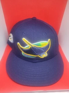 NEU eng anliegende Größe 7 Tampa Bay Rays New Era Devil Ray Logo MLB Mütze 25. Jubiläum - Bild 1 von 6