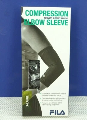 FILA Compression Elbow Sleeve Size X-Large, Black TF - Image 1 of 4
