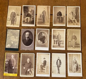 15 x Victorian Cabinet Card Photos of Men Fashion Furniture - Picture 1 of 5
