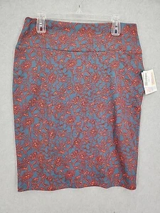 NWT LULAROE Women’s Cassie Pencil Skirt Pull On Blue/Red Floral Sz XL - Picture 1 of 7