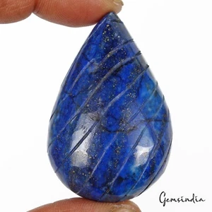 250 Cts Natural Azul Lapislázuli Pera Tallado a Mano Tierra Extraída Enorme Gema Suelta - Imagen 1 de 4