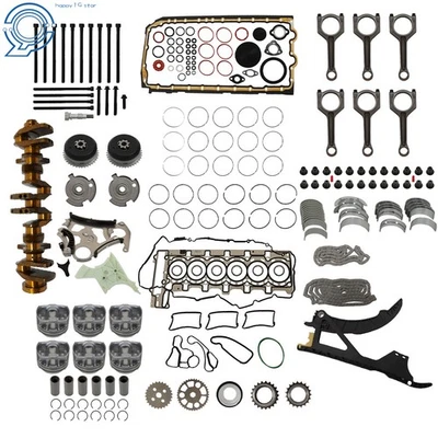 N55 3.0L Engine Overhaul Rebuild Kit w/Crankshaft/Con Rods/Timing Set For BMW Foto 1 de 4