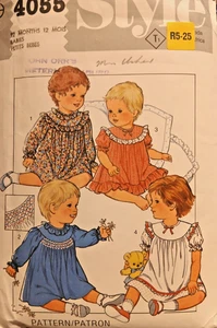 Vintage Sewing Pattern**Babies/Girls Dress**Short/Long Sleeves**12 Months**4055 - Picture 1 of 1