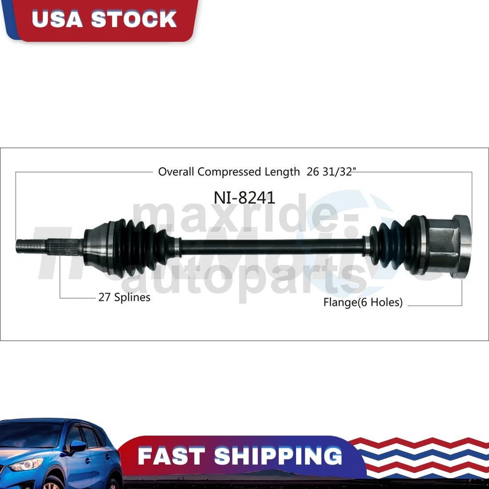 Eje delantero izquierdo TrakMotive CV compatible con Infiniti FX35 2003 2004 2005 2006 2007 Foto 1 de 1