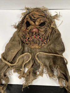 Scarecrow Full-Size Adult Burlap Halloween Mask Batman Wizard of Oz Scary Horror - Picture 1 of 14