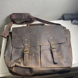 Grand sacoche pour ordinateur en cuir - Photo 1/18
