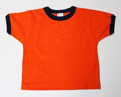 RABBIT SKINS KIDS ORANGE/BLUE T-SHIRT - SIZE 4 - NEW! - Image 1 of 3