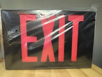 2pk Cooper Lighting Thermoplastic Exit/Emergency Combo APC7RBK - NEW IN BOX - Image 1 of 4