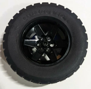 1x Lego Wheel 94.3x38R (92912) with Rim 56mm D. x 34mm Black 6 Pin Holes (15038) - Picture 1 of 4
