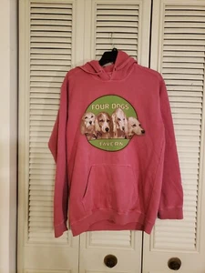 Vintage Four Dogs Tavern rot 2-seitig Herren kleiner Hoodie Sweatshirt bequeme Farben - Bild 1 von 6