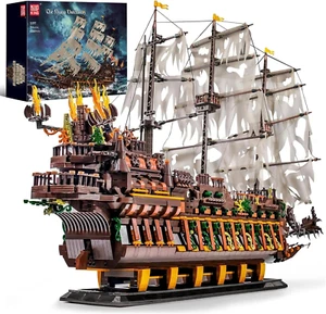 Mould King 13197 Large Pirates Ship Model, MOC Dutchman Pirate Ship Building Blo - Picture 1 of 7