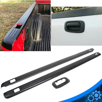 Tailgate Handle Bezel Trim & 6.5FT Bed Rail Cover Cap For 99-07 Chevy Silverado Foto 1 de 4
