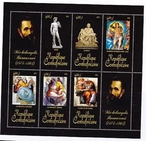 Zentralafrikanische Rep - 2011 Kunst - 2 s/s - Michelangelo - #1686-7 cv 19,50 Lot 30 - Bild 1 von 2