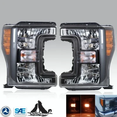 Faros negros para Ford F250 F350 F450 F550 Super Duty 2017 2018 2019  Foto 1 de 4