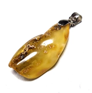 NATURAL BALTIC AMBER PENDANT - yellow color - Picture 1 of 12