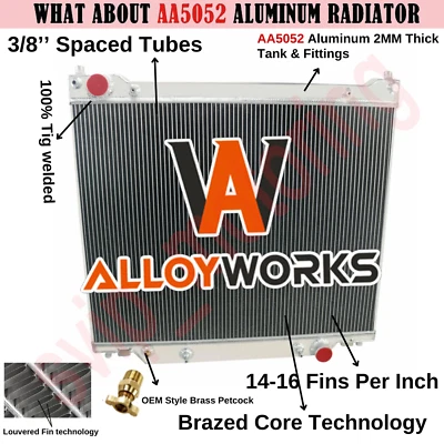 For 1997-14 2011 Ford E-150 E-250 E-350 E-450 Super Duty Aluminum 3 Row Radiator Foto 1 de 4