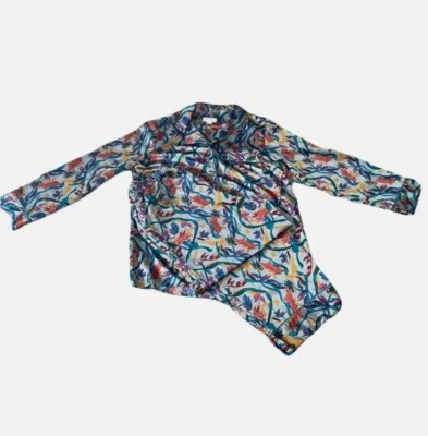 Cabernet Pajama's Set Small Long Sleeves Long Pants Abstract Brushstrokes Satin - Image 1 of 4