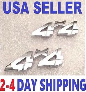 2 Chrome 4 X 4 EMBLEM 4X4 car HARVESTER TRUCK logo DECAL INTERNATIONAL badge 3D - Bild 1 von 8