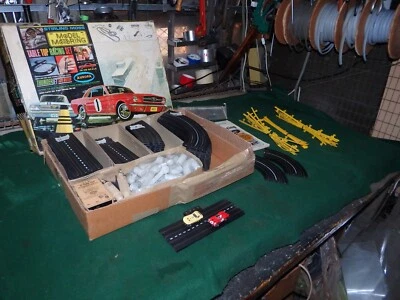 Vintage Aurora Stirling Moss Thunderjet Slot Car Set Chetah Alfa - Image 1 of 4