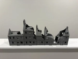28mm, 1/56, 3D Printed, UnPainted Damaged Buildings(5) ,WW2, Bolt Action (bun-1) - Picture 1 of 14