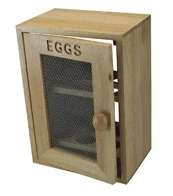 2 Tier Wooden Wood 12x Egg Storage Cabinet Holder Rack Cupboard Free Standing UK - Image 1 of 3