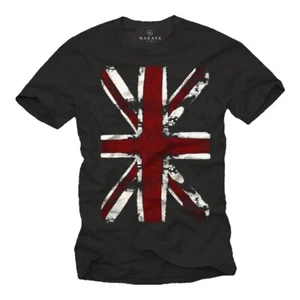 UNION JACK HERREN T-SHIRT MIT ENGLAND FLAGGE - KURZARM UK PUNK ROCK MUSIK T-SHIRT - Bild 1 von 3