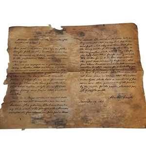 Vintage historische Replik Abraham Lincoln Gettysburg Adresse gealtertes Pergamentpapier - Bild 1 von 6