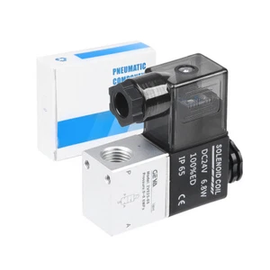 DC24V 2V025-08 2 Way Pneumatic Solenoid Valve Air Valve Normally Closed 1/4” NPT - Picture 1 of 12