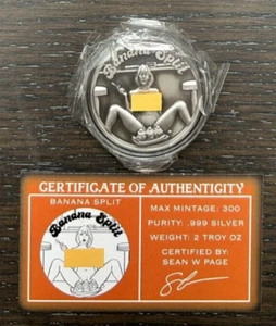 XXXtra Spicy Silver 2 Oz .999 Silver Antiqued Art Round With COA Banana Split - Picture 1 of 6