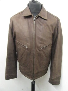 VINTAGE STEWART ITALIAN LEATHER MOTORCYCLE BOMBER JACKET SIZE XXL - Picture 1 of 18